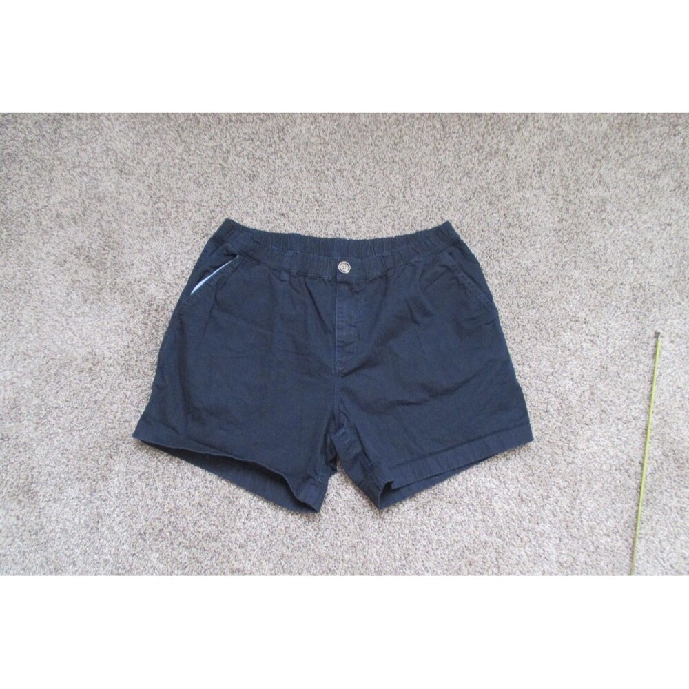 Chubbies Shorts Men's Larg Navy Blue Tan 5.5" inseam Elastic Waist Cotton Casual